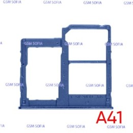 Bandeja Sim + Micro SD para Samsung Galaxy A41 / A415F   - Azul