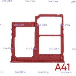 Bandeja Sim + Micro SD para Samsung Galaxy A41 / A415F - Rojo