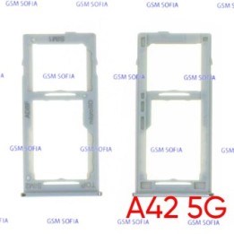 Bandeja Sim+Micro SD para Samsung Galaxy A42 5G / A426F   - Blanco