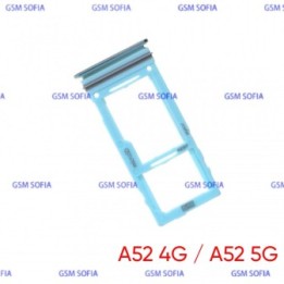 Bandeja Sim+Micro SD  para Samsung Galaxy A52 4G A525G / A52 5G A526G - Azul