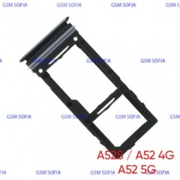 Bandeja Sim+Micro SD  para Samsung Galaxy A52 4G A525G / A52 5G A526G / A52s A528G- Negro