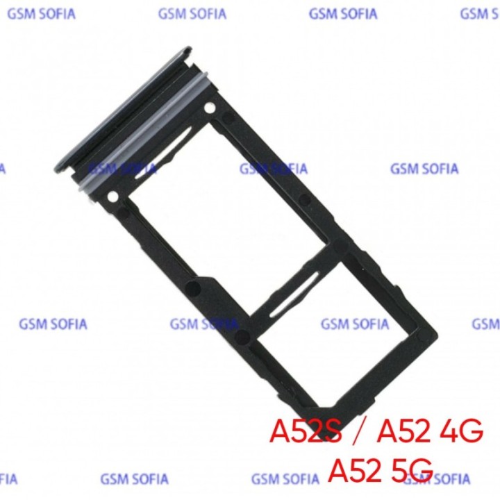 Bandeja Sim+Micro SD  para Samsung Galaxy A52 4G A525G / A52 5G A526G / A52s A528G- Negro