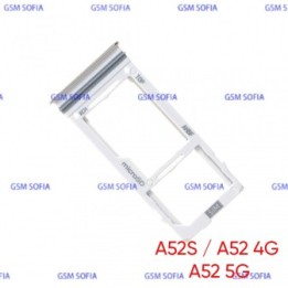 Bandeja Sim+Micro SD  para Samsung Galaxy A52 4G A525G / A52 5G A526G / A52s A528G- Plata