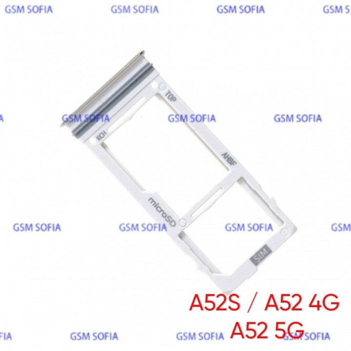 Bandeja Sim+Micro SD  para Samsung Galaxy A52 4G A525G / A52 5G A526G / A52s A528G- Plata