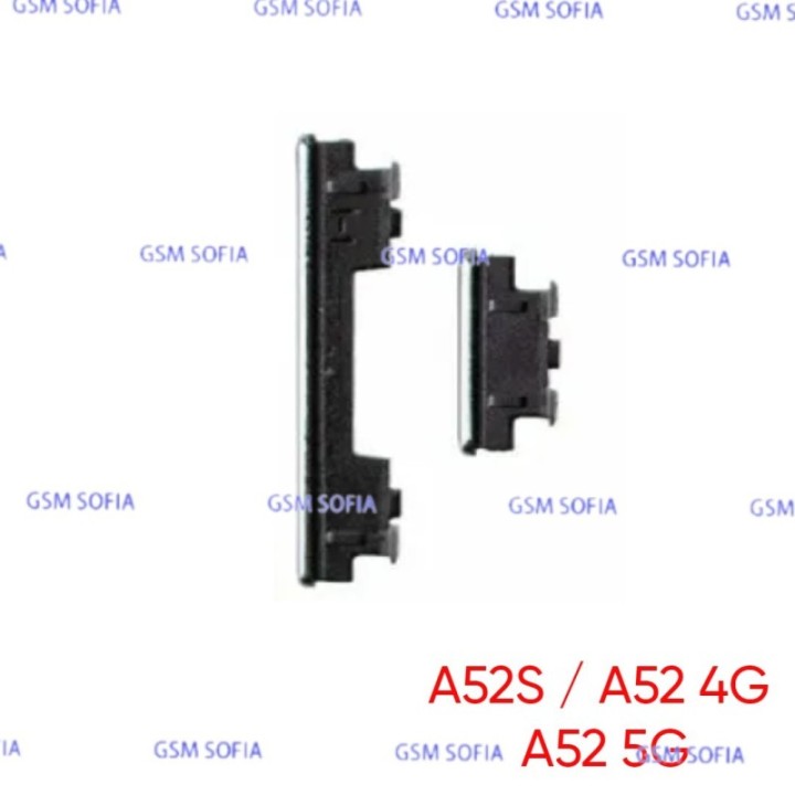 Botón lateral power + volumen  para Samsung Galaxy A52 4G A525G / A52 5G A526G / A52s A528G- Negro