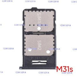 Bandeja Sim+Micro SD  para Samsung Galaxy M31s / M317   - Negro