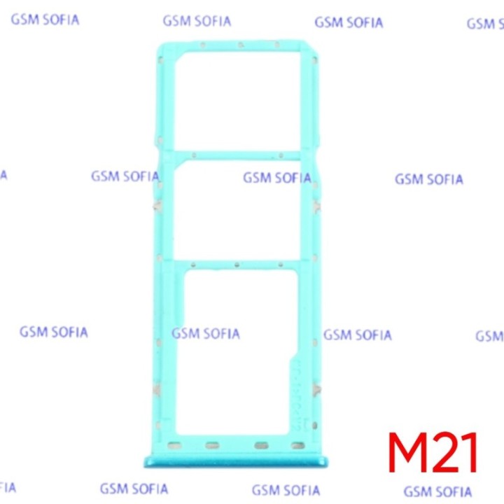 Bandeja Sim+Micro SD  para Samsung Galaxy M21 M215   - Azul Celeste