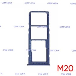 Bandeja Sim+Micro SD  para Samsung Galaxy M20 / M205   - Azul
