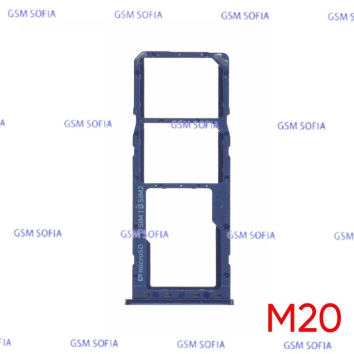Bandeja Sim+Micro SD  para Samsung Galaxy M20 / M205   - Azul