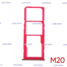 Bandeja Sim+Micro SD  para Samsung Galaxy M20 / M205   - Rojo