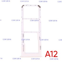 Bandeja Sim+Micro SD para Samsung Galaxy A12 / A125 / A127 - Blanco