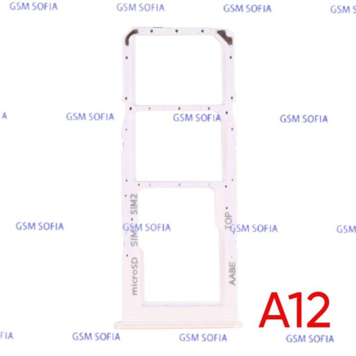 Bandeja Sim+Micro SD para Samsung Galaxy A12 / A125 / A127 - Blanco
