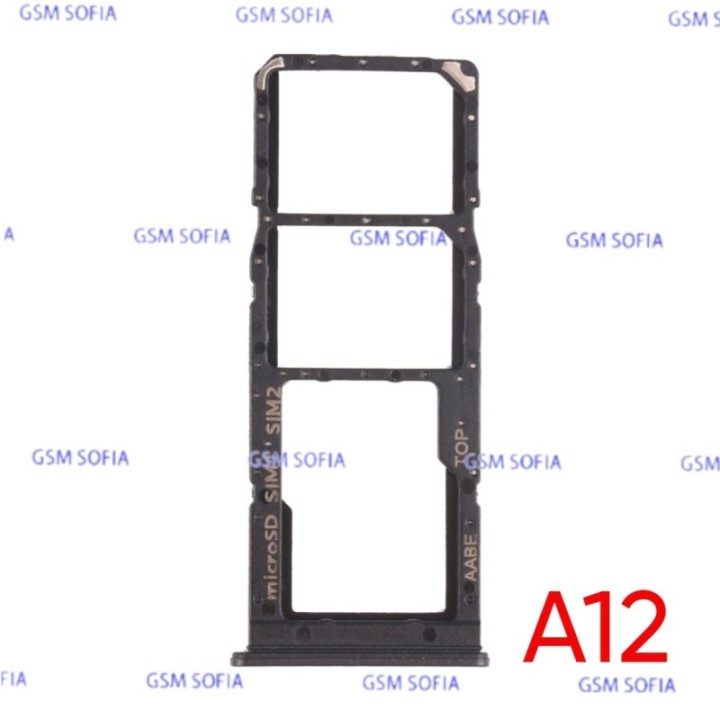 Bandeja Sim+Micro SD para Samsung Galaxy A12 / A125 / A127 - Negro