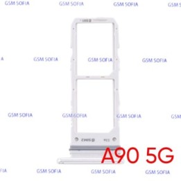 Bandeja Sim+Micro SD para Samsung Galaxy A90 5G / A908G - plata