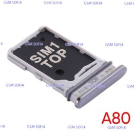 Bandeja Sim+Micro SD para Samsung Galaxy A80 / A805G - plata