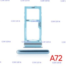 Bandeja Sim+Micro SD  para Samsung Galaxy A72 4G A725G / A72 5G A726G   - Azul
