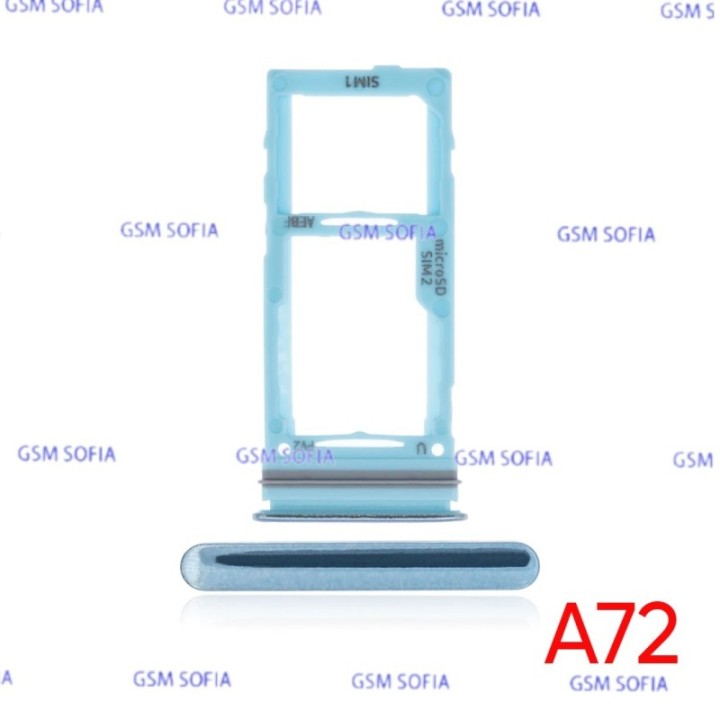 Bandeja Sim+Micro SD  para Samsung Galaxy A72 4G A725G / A72 5G A726G   - Azul