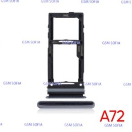 Bandeja Sim+Micro SD  para Samsung Galaxy A72 4G A725G / A72 5G A726G   - Negro