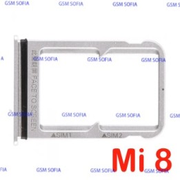 Bandeja SIM + SIM / SD Para Xiaomi Mi 8 - plata