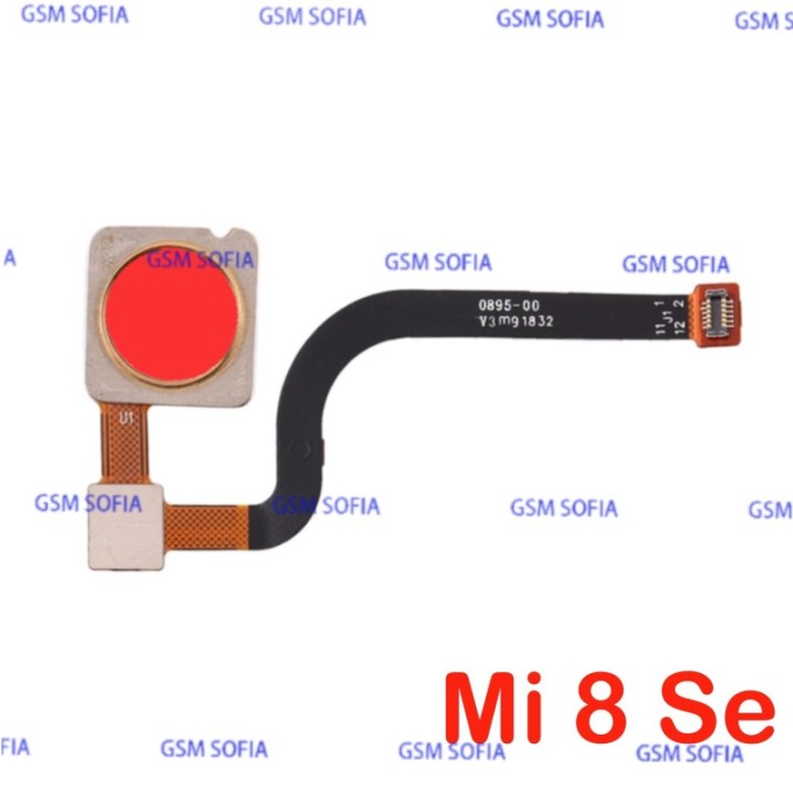 Flex Botón Home Y Lector Huella Para Xiaomi Mi8 SE / Mi 8 SE - Rojo
