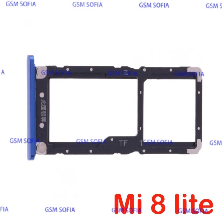 Bandeja Sim + Micro SD Para Xiaomi Mi8 Lite / Xiaomi Mi 8 Lite - Azul