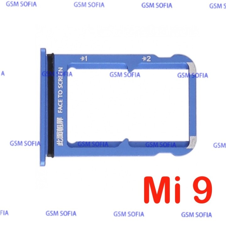 Bandeja Sim + Micro SD Para Xiaomi Mi9 / Mi 9 - Azul