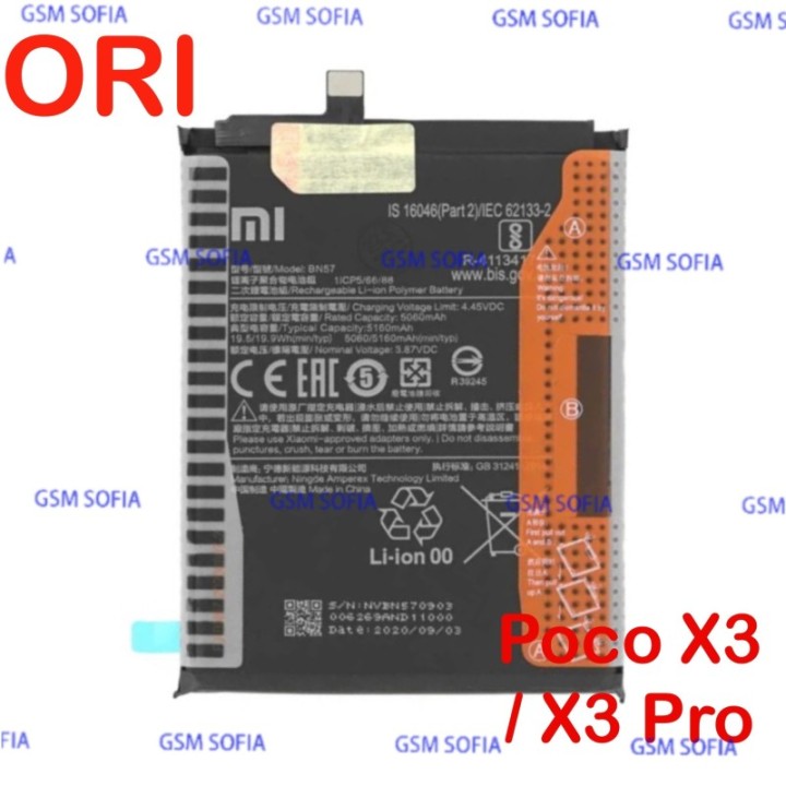 Batería BN57 Original Xiaomi 5160 mAh para Xiaomi Poco X3