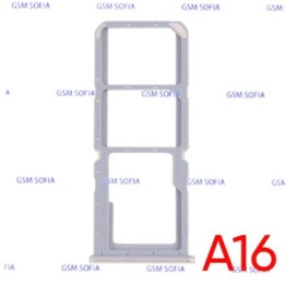 Bandeja Sim + Micro SD para Oppo A16 / CPH2269 - Plata