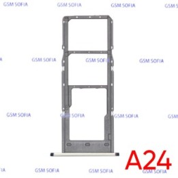 Bandeja Sim + Micro SD  para Samsung Galaxy A24 4G / A245G - Plata