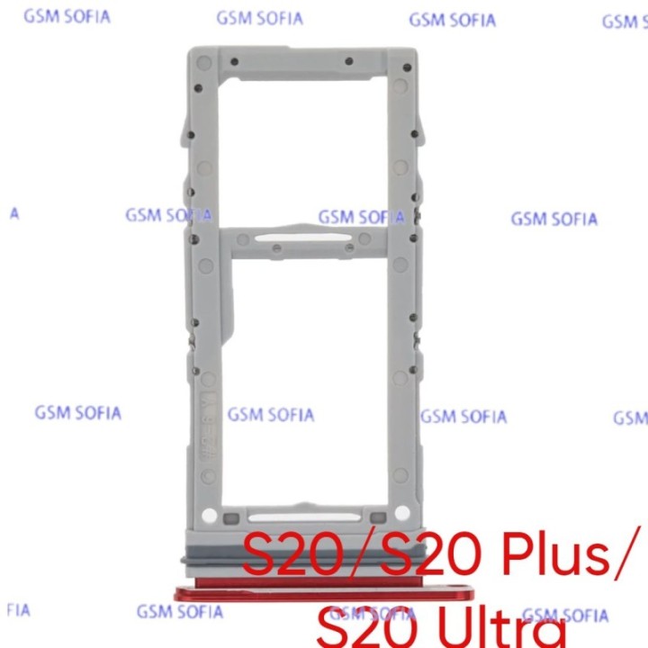 Bandeja sim para Samsung Galaxy S20 G980 / S20 Plus G985 / S20 Ultra G988 - Rojo