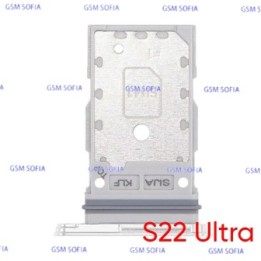 Bandeja sim para Samsung Galaxy S22 Ultra 5G / S908 - Plata