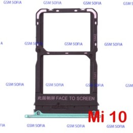 Bandeja Sim Micro SD Para Xiaomi Mi 10 / Mi 10 Pro - Azul verde
