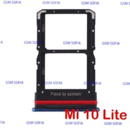 Bandeja Porta Tarjeta SIM SD Tray Holder Para Xiaomi Mi 10 Lite 5G / Mi 10 Lite - Azul