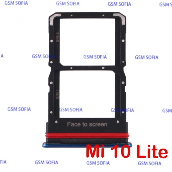 Bandeja Porta Tarjeta SIM SD Tray Holder Para Xiaomi Mi 10 Lite 5G / Mi 10 Lite - Azul