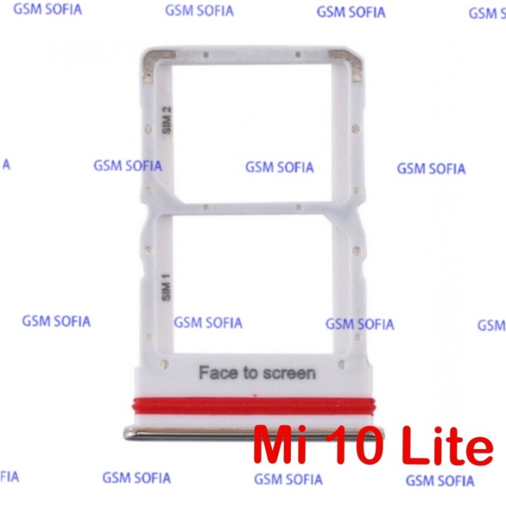 Bandeja Porta Tarjeta SIM SD Tray Holder Para Xiaomi Mi 10 Lite 5G / Mi 10 Lite - Plata