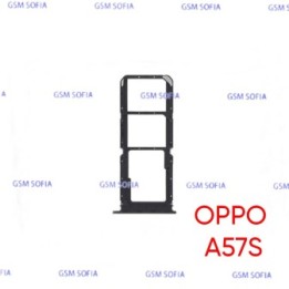 Bandeja sim + SD Para Oppo A57s / CPH2385 - Negro