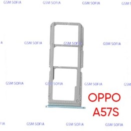 Bandeja sim + SD Para Oppo A57s / CPH2385 - Azul