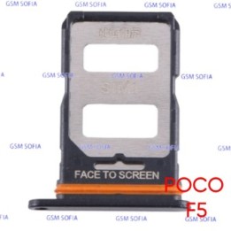Bandeja sim + SD Para PocoPhone F5 / Poco F5 - Negro