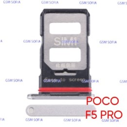 Bandeja sim + SD Para PocoPhone F5 Pro / Poco F5 Pro - Plata
