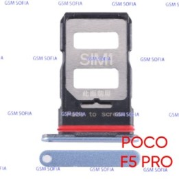 Bandeja sim + SD Para PocoPhone F5 Pro / Poco F5 Pro - Azul