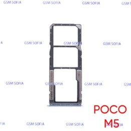 Bandeja sim + SD Para PocoPhone M5 / Poco M5 - Negro
