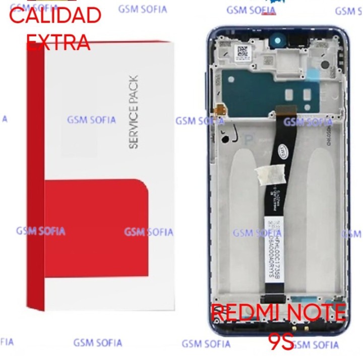 Pantalla completa con Marco Calidad Extra Para Xiaomi Redmi Note 9 Pro / Redmi Note 9s - Negro