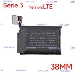 Bateria Para Reloj Apple Watch Serie 3 38mm Version : LTE
