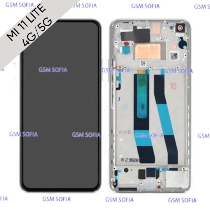 Pantalla completa original con marco para Xiaomi Mi 11 lite 4G / Mi 11 Lite 5G - Plata