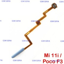 FLEX LECTOR ENCENDIDO BOTON DE HUELLA PARA XIAOMI MI 11i 5G / POCO F3 / POCOPHONE F3 - AZUL