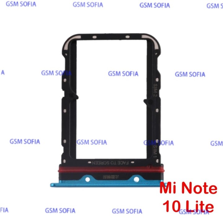 Bandeja Sim Micro SD Para Xiaomi Mi Note 10 Lite / Mi Note 10 / Mi Note 10 Pro - Azul