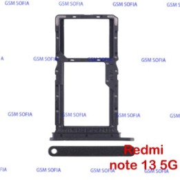 Bandeja Sim + Micro SD Para Redmi Note 13 5G / Redmi Note 13 Pro 4G - Negro