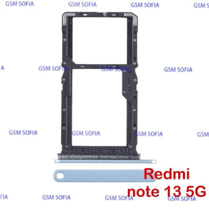 Bandeja Sim + Micro SD Para Redmi Note 13 5G / Redmi Note 13 Pro 4G - Azul