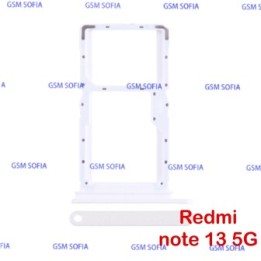 Bandeja Sim + Micro SD Para Redmi Note 13 5G / Redmi Note 13 Pro 4G - Blanco