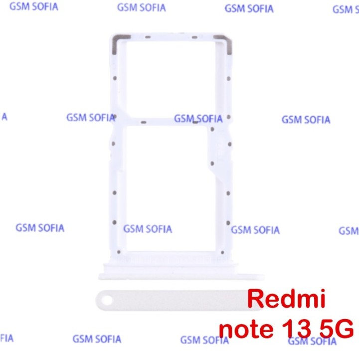 Bandeja Sim + Micro SD Para Redmi Note 13 5G / Redmi Note 13 Pro 4G - Blanco